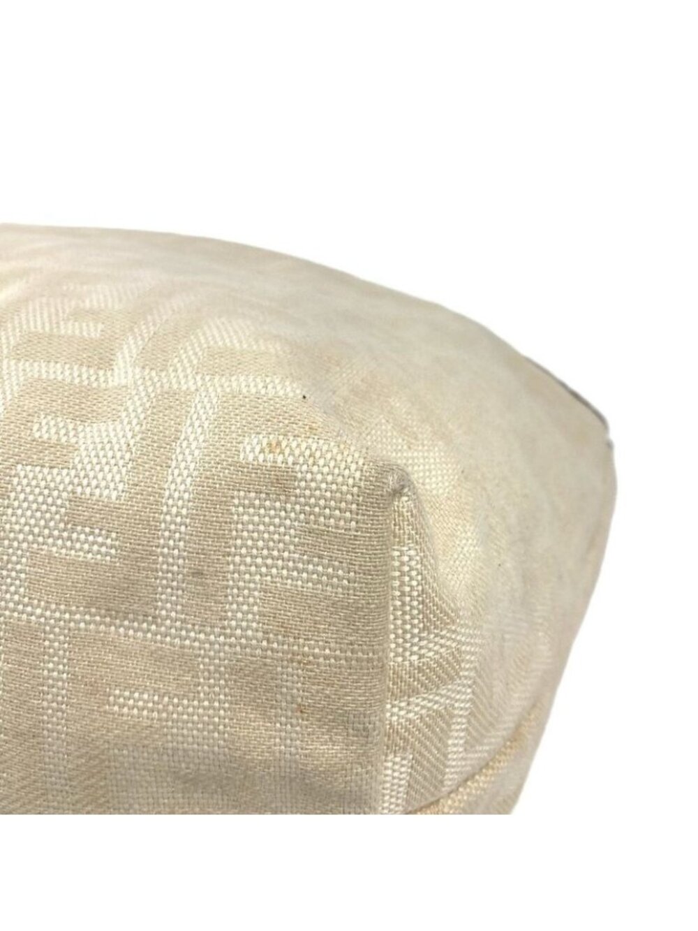 ★SOLD★ Fendi Shoulder Bag Zucca Logo Leather Canvas White - Picture 6 of 9